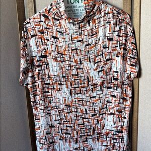 FINAL MARKDOWN Relativity Abstract Orange and Black Top xl